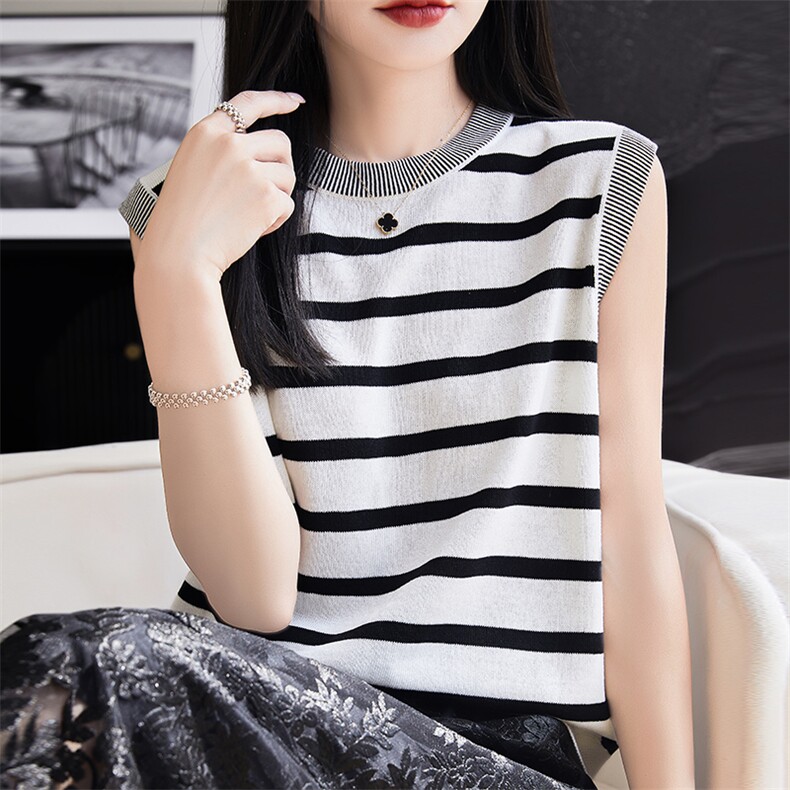 巨好穿~CHAO显瘦~天丝亚麻透气圆领上衣女夏季气质内搭外穿上衣，女装背心吊带，朝思羊绒