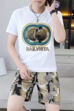 24342-P65夏季休闲T恤短裤男两件套欧货潮牌圆领短袖T恤套装，男装休闲套装，电商D310B-1