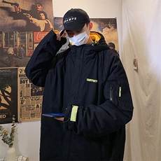 秋冬潮流工装连帽棉衣男休闲学生加厚百搭面包服现货W094-P80，男装棉衣，星座512-2