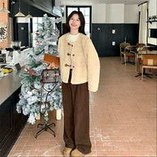 新款皮毛一体外套2C0959170P175K258，女装毛呢外套，2C095