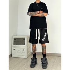 美潮大码麂皮绒休闲裤厚板印花短裤A014-DY25023-特P25控48，男装牛仔裤，电商A014