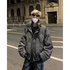 405A美式复古个性金属设计短款皮衣棉服MY24916-特批108控178，男装皮衣，星座405A