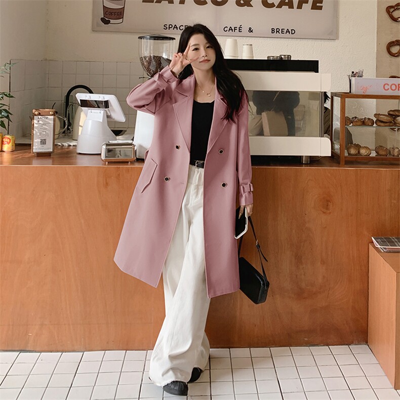 乔觅卡其色风衣女中长款2025年秋季新款韩版收腰小个子大衣外套,女装风衣,沫晗依美