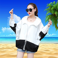 时尚潮流舒适防晒衣长袖2021年夏季连帽宽松气质，女装防晒衣，阿菲诺依