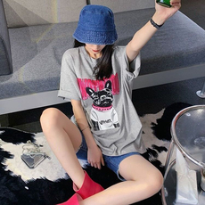 T0678-P25美式嘻哈街舞宽松T恤夏季宽松纯棉短袖男女款，男装T恤，星座617A-2