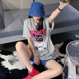 T0678-P25 美式嘻哈街舞宽松T恤 夏季宽松纯棉短袖 男女款图片