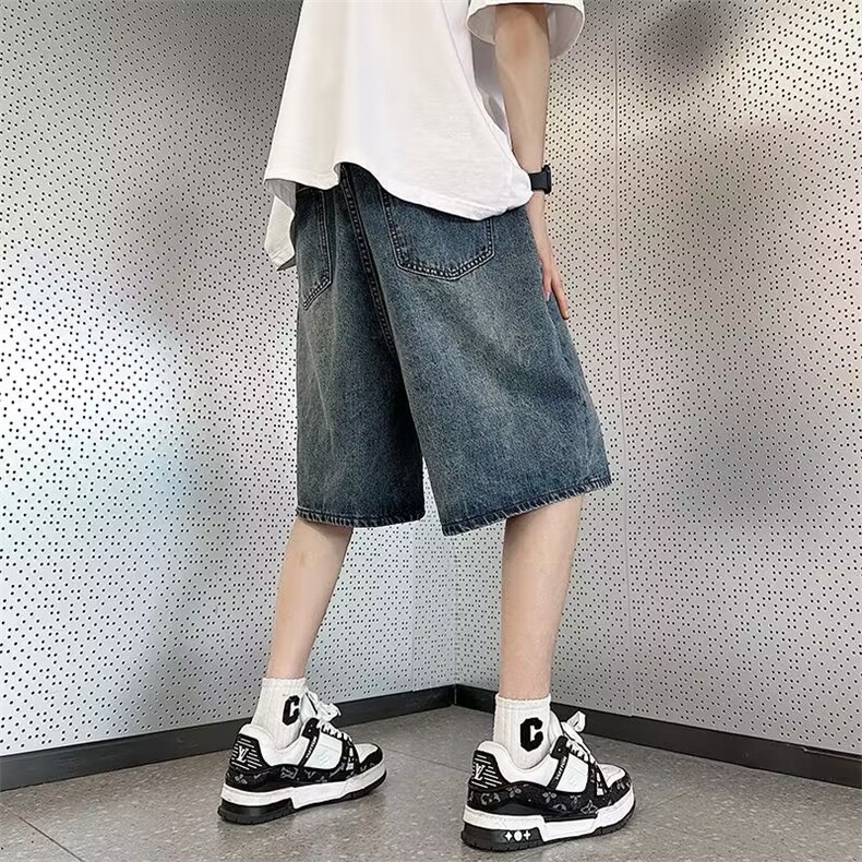 青春流行ins男直筒水洗牛仔短裤P38,男装牛仔裤,星座1116-2