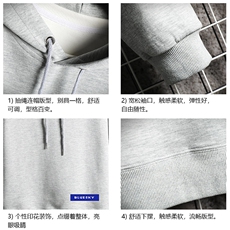 WY2202-P35加绒款-P40纯棉连帽卫衣男大码运动帽衫宽松薄网格，男装卫衣，电商A040A
