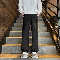 8XL-M拼接PU皮冲锋裤男特大码防风防水登山工装裤KZ016P53加绒63，男装工装外套，电商B312