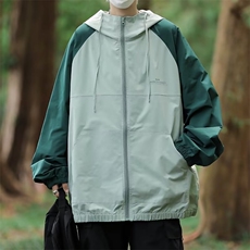 夹克男韩版潮流拼色连帽字母印花帅气2024秋冬季ins外套W5546-P57，男装夹克，星座412-2