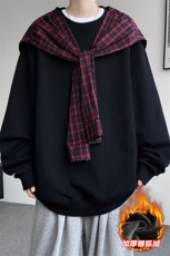 华棉420g重磅可拆卸披肩保暖银狐绒卫衣男W5423J加绒-特P55控108，男装棉衣，电商A001-1