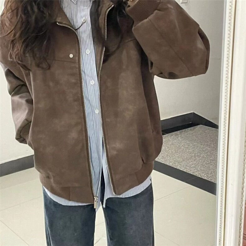 DW21-P65新款复古男女同款2025新款秋季宽松百搭外套-网图现货图片
