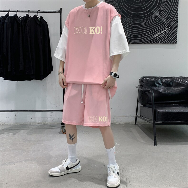 数据款冰感华夫格套装潮流休闲短袖短裤两件套FTZ3028-P55控78,男装牛仔裤,电商B370