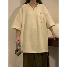 中性风华夫格短袖T恤男大码泡茶设计刺绣T恤男DT8763P40控59，男装T恤，星座226-1