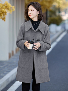 双面羊毛大衣女短款2025春季爆款高级感时尚减龄今年流行毛呢外套图片