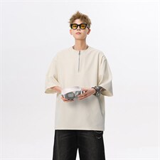 现货夏新重磅亨利领肌理感短袖T恤宽松潮流男513DT3537P33，男装T恤，星座513