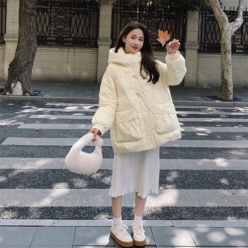现货主推  小个子连帽牛角扣白鸭羽绒服 2C236-2221-P225-K328图片