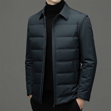 冬季男士翻领羽绒服中年商务休闲白鸭绒保暖外套YYYR2209-P190，男装羽绒服，星座1105-3