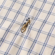 QLM15271夏季薄款休闲短袖衬衣中年男式爸爸装格子衬衫纯棉半袖，男装衬衫，电商B360