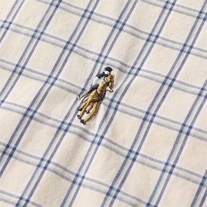 QLM15271夏季薄款休闲短袖衬衣中年男式爸爸装格子衬衫纯棉半袖图片