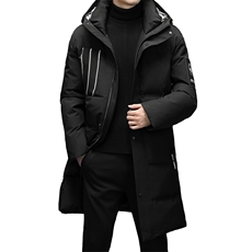 2023冬季新款羽绒服男长款潮流休闲厚款男士纯色外套ZG2932-P375，男装羽绒服，电商B212（原钱塘6029）
