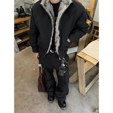 现货足狼王座山雕毛领棉服外套男秋冬加绒加厚棉衣M5024/P120，男装棉衣，星座205-3