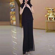 轻奢精致大码轻羽丝三件套2026夏季新款薄款小众休闲洋气减龄套装，女装套装/套裙，超越