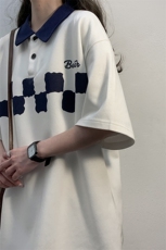 大翻领宽松纯棉polo衫短袖男T恤X416b-1-DT316-P40限58，男装T恤，星座416B-1