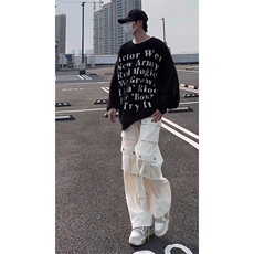 秋季新款Q2591-TP5588牛仔工装裤高街痞帅设计感阔腿裤男，男装工装外套，电商A102