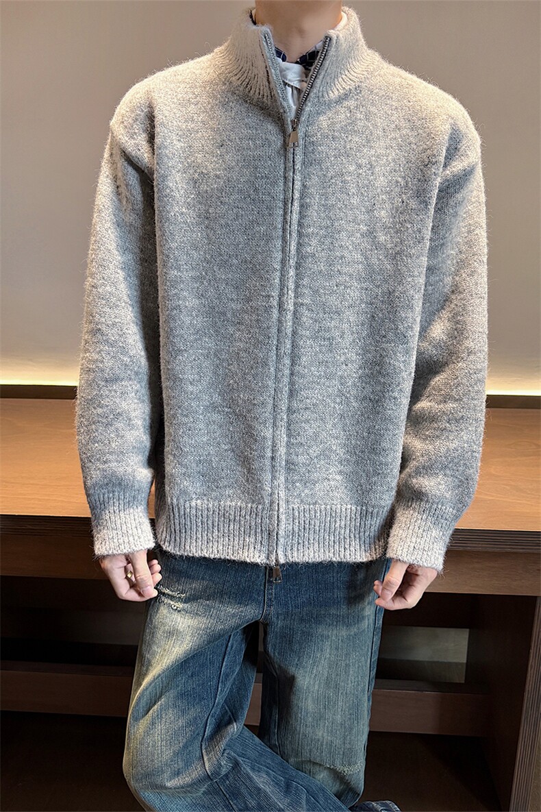 开衫针织外套双拉链毛衣高级感慵懒风美式男5Q3070-TP65128,男装针织衫/毛衣,电商A102