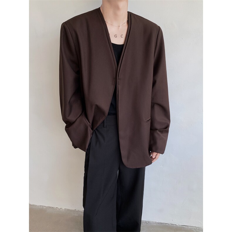 24老钱风cleanfit无领假两件西服外套XZ62-p118,男装西服,电商B288