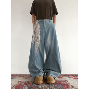 903-AK074-特P60   【S-3XL】   复古弯刀泡泡球牛仔裤图片