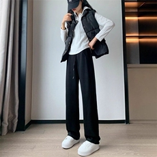 灰色运动裤女秋冬2024新款宽松直筒美式卫裤宽松垂感阔腿直筒裤，男装休闲裤，星座506A