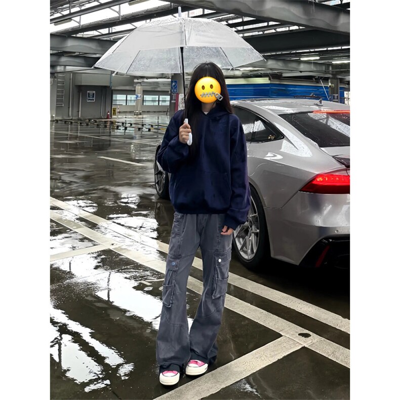 大黄靴搭配的裤子直筒宽松多口袋工装裤男女美式高街痞帅微喇叭裤,男装工装外套,星座610A
