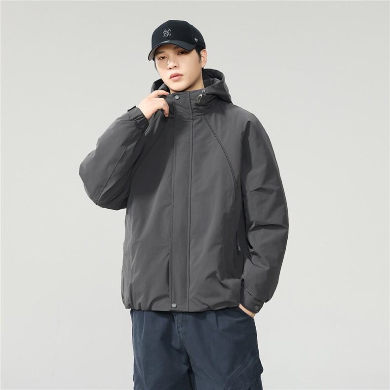 2025新款秋冬季加厚夹棉上衣服连帽外套男士工装保暖夹克W0132,男装夹克,电商D215