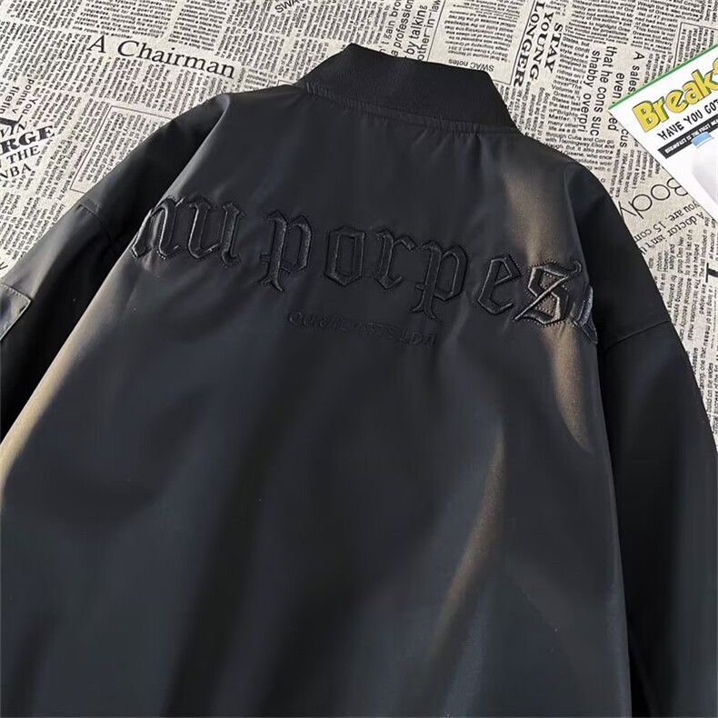 美式街头棒球服男秋冬新款小众潮牌宽松飞行员夹克外套W6851-P60,男装夹克,星座412-3