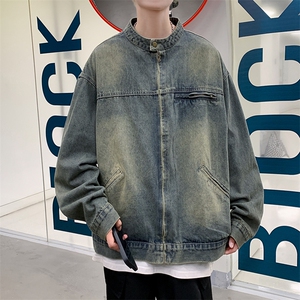 美式复古水洗做旧牛仔外套男女秋季高级感宽松夹克上衣JK064-P68图片
