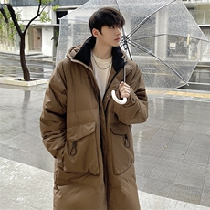 羽绒服冬季新款港风长款连帽白鸭绒情侣外套YR928-P180(控价208，男装羽绒服，星座214-3