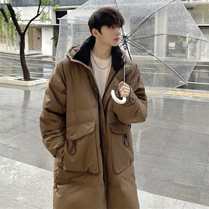 羽绒服冬季新款港风长款连帽白鸭绒情侣外套YR928-P180(控价208