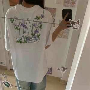 万针全刺绣工艺抖音得物高品质260克重磅纯棉双纱美式高街短袖T恤图片