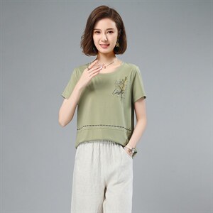圆领短袖时尚气质T恤韩版优雅潮流2021年夏季图片