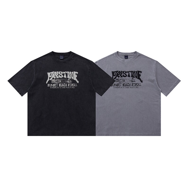 PL1258320克重磅美式大幅英文T恤，男装T恤，电商基地S002