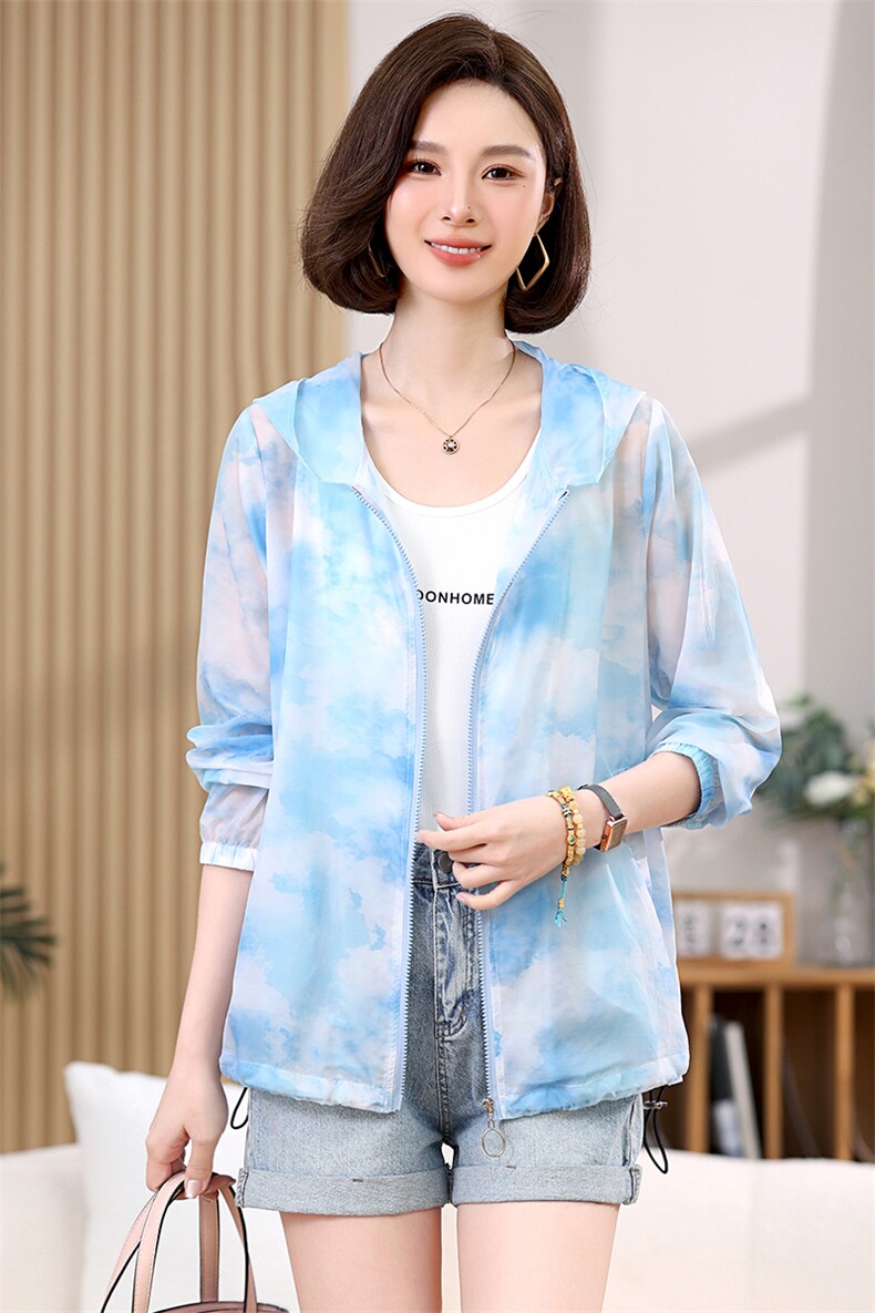 冰丝防晒衣女夏季2025年新款中年妈妈轻薄外套宽松大码透气防晒服,女装防晒衣,悦见她