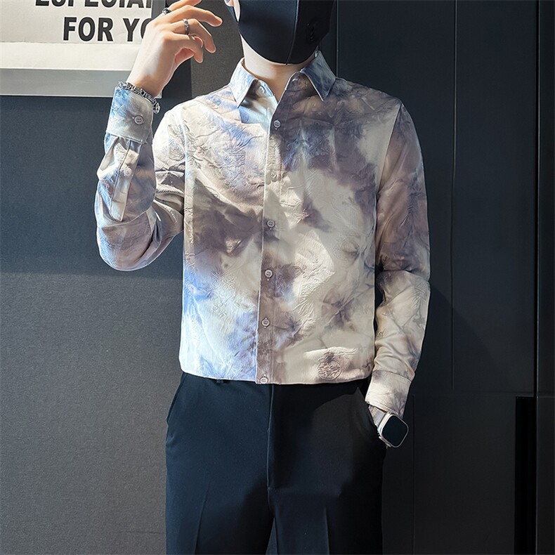 店主风英伦衬衫男印花提花社会小伙高档面料301C-CS10-特P60控89,男装衬衫,星座301C（原B323）