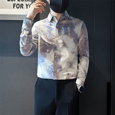 店主风英伦衬衫男印花提花社会小伙高档面料301C-CS10-特P60控89，男装衬衫，星座301C（原B323）