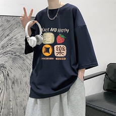 春夏季七分袖t恤男大码五分袖男短袖中袖Q11322-P30，男装T恤，电商A040