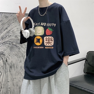 春夏季七分袖t恤男大码五分袖男短袖中袖 Q11322-P30图片