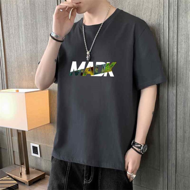 2026夏季新款薄款潮流字母印花圆领短袖T恤大码1210-2-DT171-P10,男装T恤,星座1816-2（原1210–2）