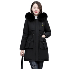羽绒棉衣棉服女2021冬季新款韩版宽松中长款派克服棉袄小个子外套，女装棉衣/棉服，多彩