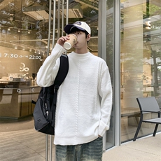 秋款男圆领套头毛衣条纹破洞针织衫外套M6003P50，男装针织衫/毛衣，星座1013-1
